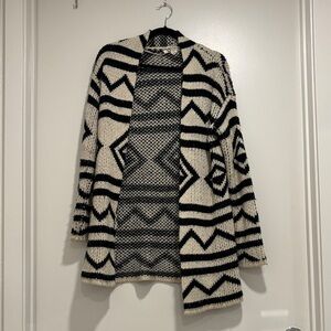 Roxy Black and White Geometric Patterned Women's Sweater